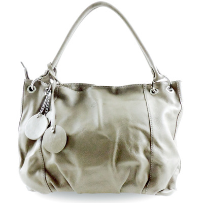 Silver Leather Handbag